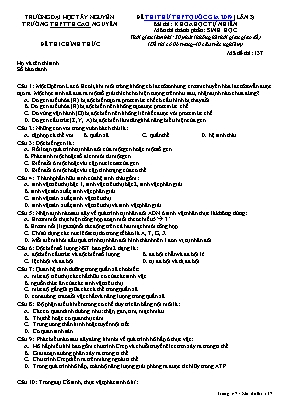 Đề thi thử THPT Quốc gia môn Sinh học năm 2019 (Lần 3) - Mã đề 137 - Trường THPT TH Cao Nguyên (Có đáp án)